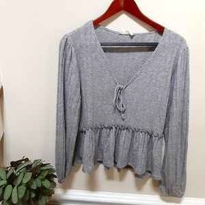 4/$25 Altar'd State V-neck knitted blouse gray